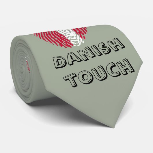 Deense vlag voor vingerafdrukken stropdas (Opgerold)