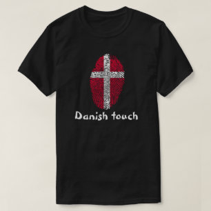 Deense vlag voor vingerafdrukken t-shirt