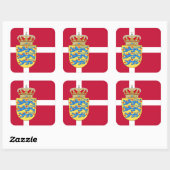 Deense vlag & wapen, Vlag van Denemarken Vierkante Sticker (Vel)