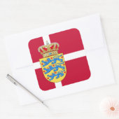 Deense vlag & wapen, Vlag van Denemarken Vierkante Sticker (Envelop)