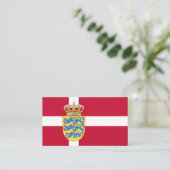 Deense vlag & wapen, Vlag van Denemarken Visitekaartje (Staand voorkant)