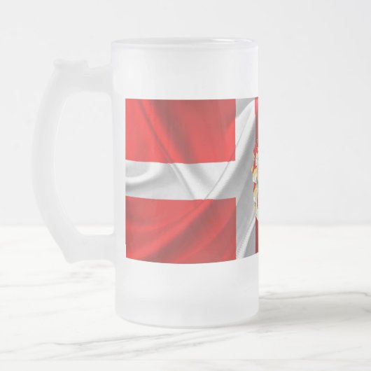 Deense vlag — wapenstilstand matglas bierpul (Links)