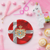 Deense vlag — wapenstilstand papieren bordje (Feest)