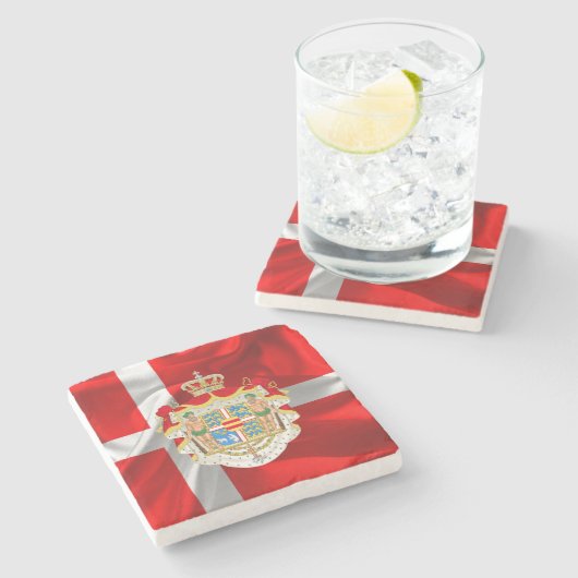 Deense vlag — wapenstilstand stenen onderzetter (Zijkant)