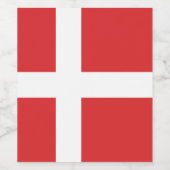 Deense vlag wijn etiket (Enkel label)