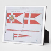 Deense vlaggen, uit een Frans boek van de vlaggen, Fotoplaat (Zijkant)