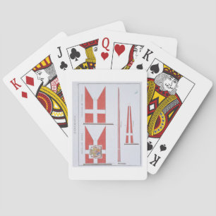 Deense vlaggen, uit een Frans boek van de vlaggen, Pokerkaarten
