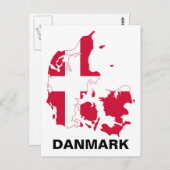 Deense vlaggenkaart briefkaart (Voorkant / Achterkant)