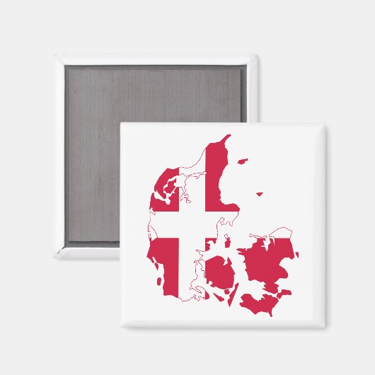 Deense vlaggenkaart magneet (Voorkant / Achterkant)