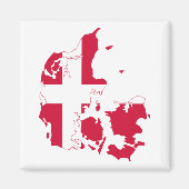 Deense vlaggenkaart magneet (Voorkant)