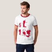 Deense vlaggenkaart t-shirt (Voorkant volledig)