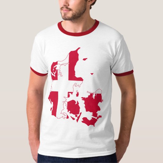Deense vlaggenkaart t-shirt (Voorkant)