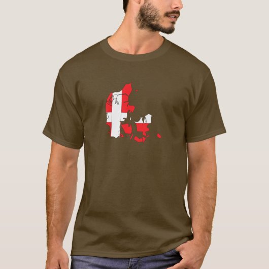 Deense vlaggenkaart t-shirt (Voorkant)