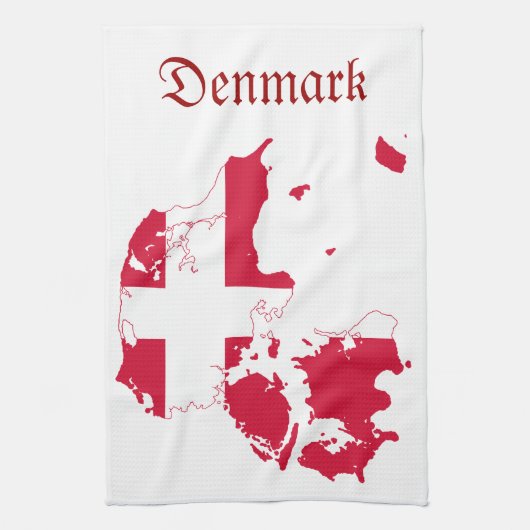Deense vlaggenkaart theedoek (Verticaal)