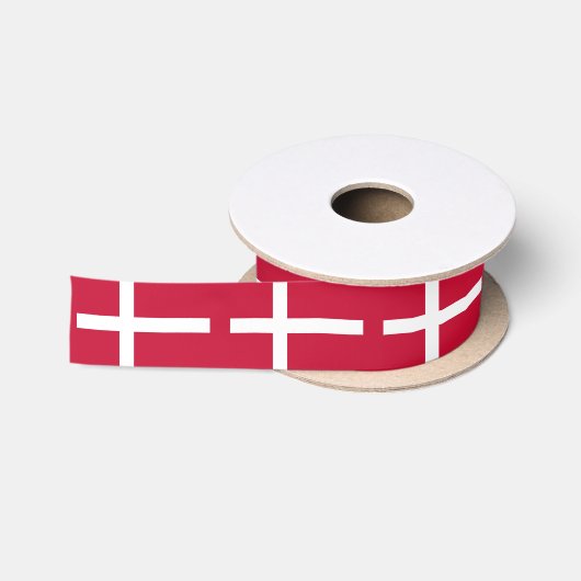 Deense Vlaglint, patriottisch Denemarken Satijnen Lint (Spoel)