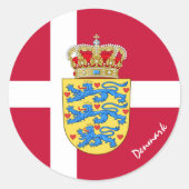 Deense vlagpatriotten, vakantiegangers, sport ronde sticker (Voorkant)