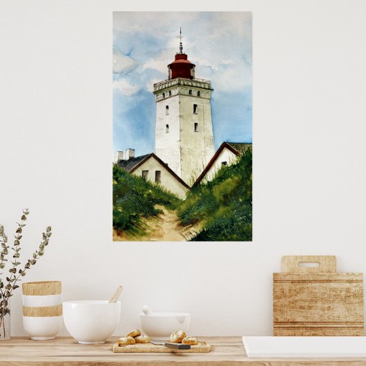 Deense vuurtoren poster (Keuken)
