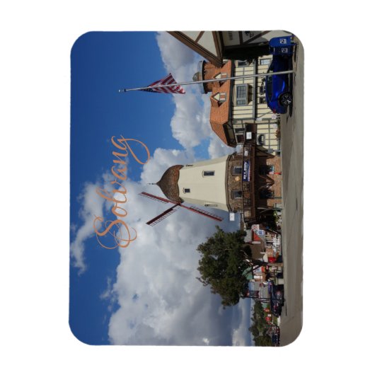 Deense Windmill Solvang California Souvenir Magneet (Verticaal)