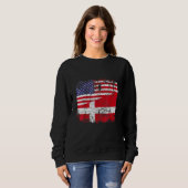 Deense wortels half Amerikaanse vlag Denemarken Trui (Voorkant volledig)