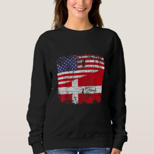 Deense wortels half Amerikaanse vlag Denemarken Trui