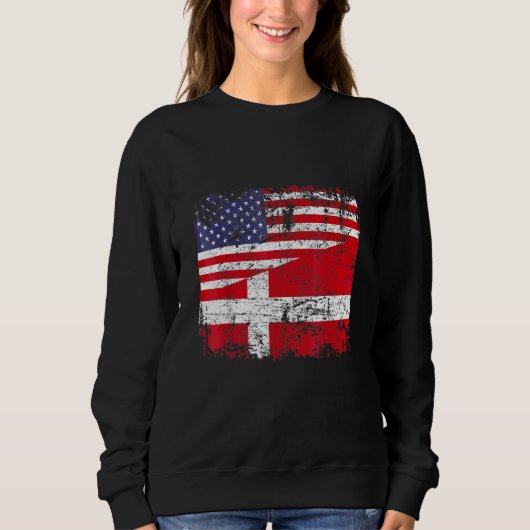 Deense wortels half Amerikaanse vlag Denemarken Trui (Voorkant)