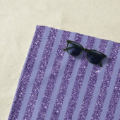 Deep Amethyst Glitter Style Horizontal Stripes Strandlaken (In situ)