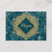 Deep Aqua en Gold Visitekaartje (Voorkant)