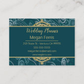 Deep Aqua en Gold Visitekaartje (Achterkant)