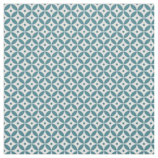Deep Aqua en White Geometric Pattern Shippo Stof (Swatch)