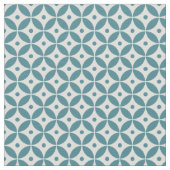 Deep Aqua en White Geometric Pattern Shippo Stof (Close Up)