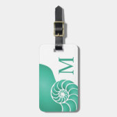 Deep Aqua Nautilus Custom Nautical Bagagelabel (Voorkant verticaal)