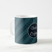 Deep Aqua Navy Blue Attractive Classy Pattern Koffiemok (Voorkant links)