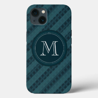 Deep Aqua Navy Blue Custom Monogram iPhone 6 Hoesj 13 Hoesje