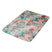 Deep Aqua, Perzik, Mauve Bloemen Abstract Badmat (Gekanteld)
