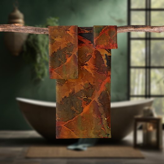 Deep Autumn Rich Aardse Abstracte Herfst Bad Handdoek
