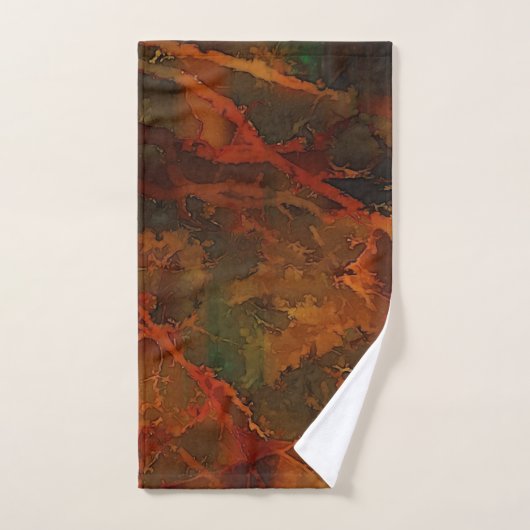 Deep Autumn Rich Aardse Abstracte Herfst Bad Handdoek (Handdoek)