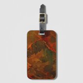Deep Autumn Rich Aardse Abstracte Herfst Bagagelabel (Voorkant (verticaal))