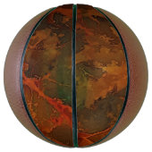Deep Autumn Rich Aardse Abstracte Herfst Basketbal (Verticaal)