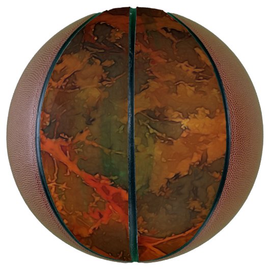 Deep Autumn Rich Aardse Abstracte Herfst Basketbal (Verticaal)