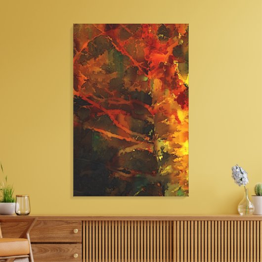 Deep Autumn Rich Aardse Abstracte Herfst Canvas Afdruk (Insitu (Woonkamer))