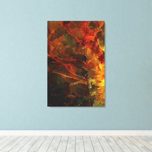 Deep Autumn Rich Aardse Abstracte Herfst Canvas Afdruk (Insitu (Houten vloer))