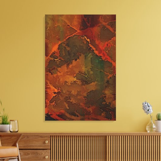 Deep Autumn Rich Aardse Abstracte Herfst Canvas Afdruk (Insitu (Woonkamer))