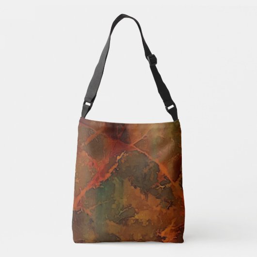 Deep Autumn Rich Aardse Abstracte Herfst Crossbody Tas (Achterkant)