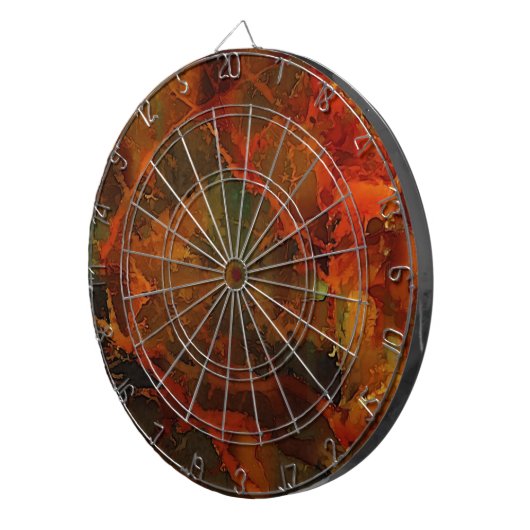 Deep Autumn Rich Aardse Abstracte Herfst Dartbord (Voorkant Rechts)