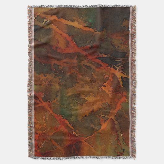 Deep Autumn Rich Aardse Abstracte Herfst Deken (Voorkant Verticaal)