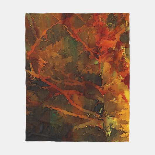 Deep Autumn Rich Aardse Abstracte Herfst Fleece Deken (Voorkant)