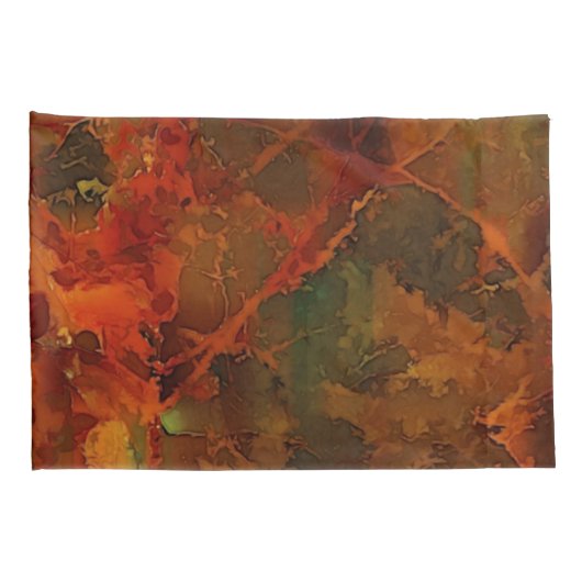 Deep Autumn Rich Aardse Abstracte Herfst Kussensloop (Achterkant-Rechts)