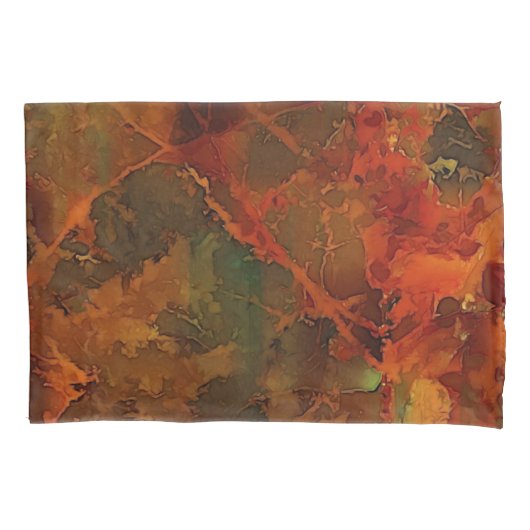 Deep Autumn Rich Aardse Abstracte Herfst Kussensloop (Voorkant-Links)