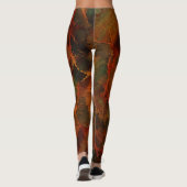 Deep Autumn Rich Aardse Abstracte Herfst Leggings (Achterkant)
