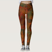 Deep Autumn Rich Aardse Abstracte Herfst Leggings (Voorkant)
